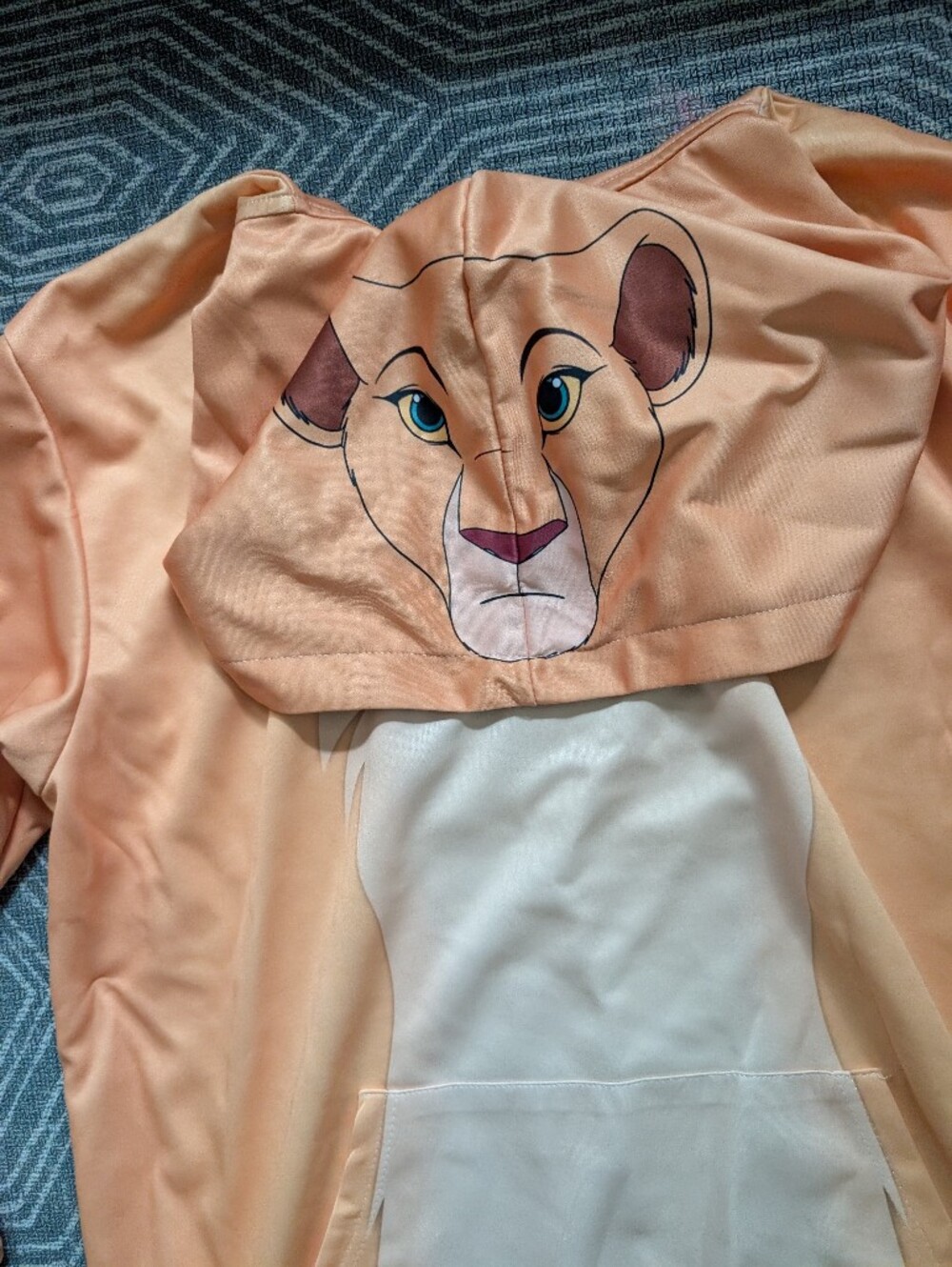 Peach Lion Print Kids Pajama Set - Peach
